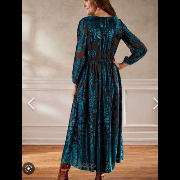 NWT Soft Surroundings Velvet Dimora Dress - Picture 3 of 10